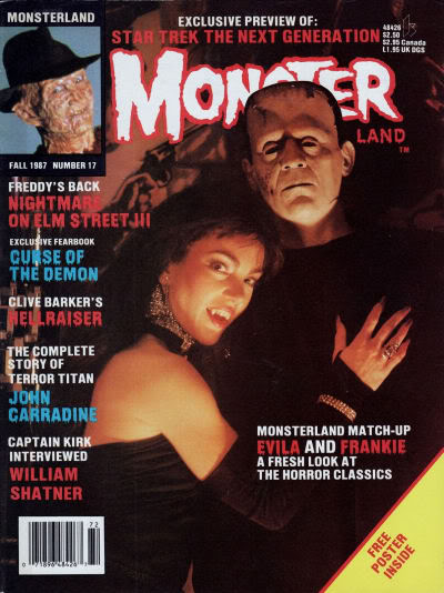 MONSTERLAND magazine side cover Issue 17 Fall 1987