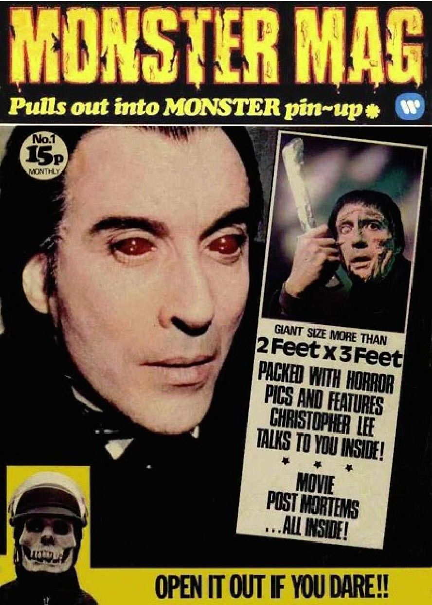 MONSTER MAG magazine side cover Issue 1  1973