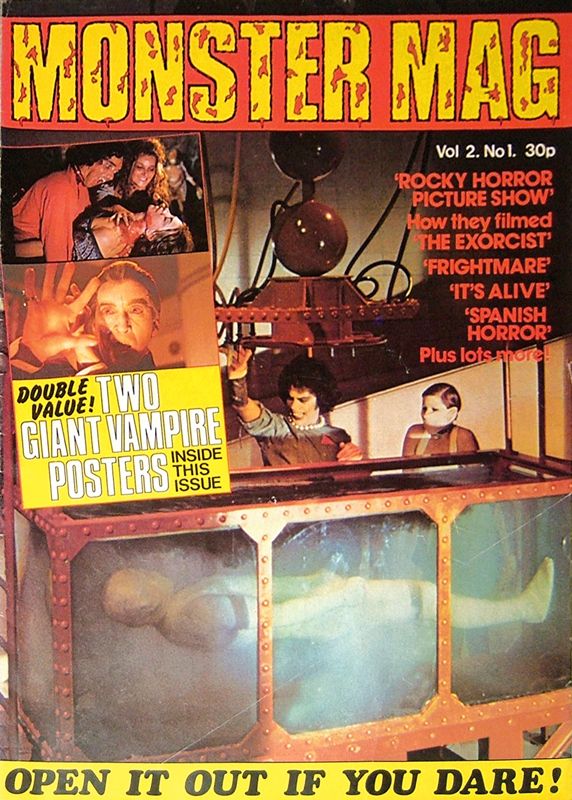 MONSTER MAG magazine side cover Issue 15  Vol 2 #1 June 1975
