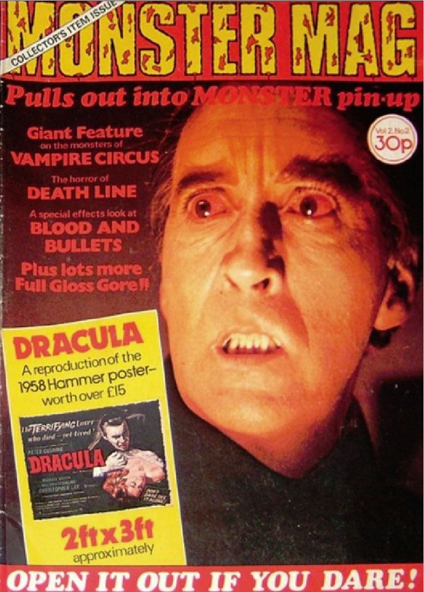 MONSTER MAG magazine side cover Issue 16  Vol 2 #2 July 1975