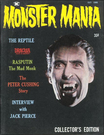 MONSTER MANIA magazine side cover Issue 1 October 1966