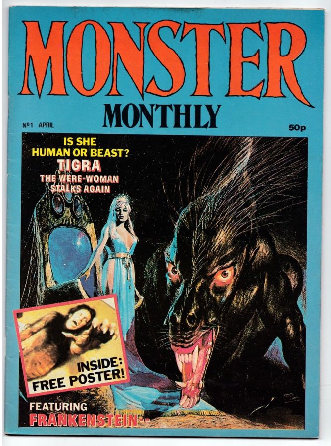 MONSTER MONTHLY magazine side cover Issue 1 April 1982