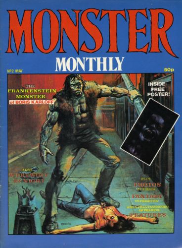 MONSTER MONTHLY magazine side cover Issue 2 May 1982