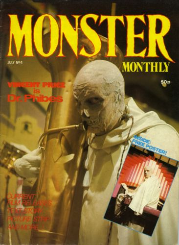 MONSTER MONTHLY magazine side cover Issue 4 July 1982