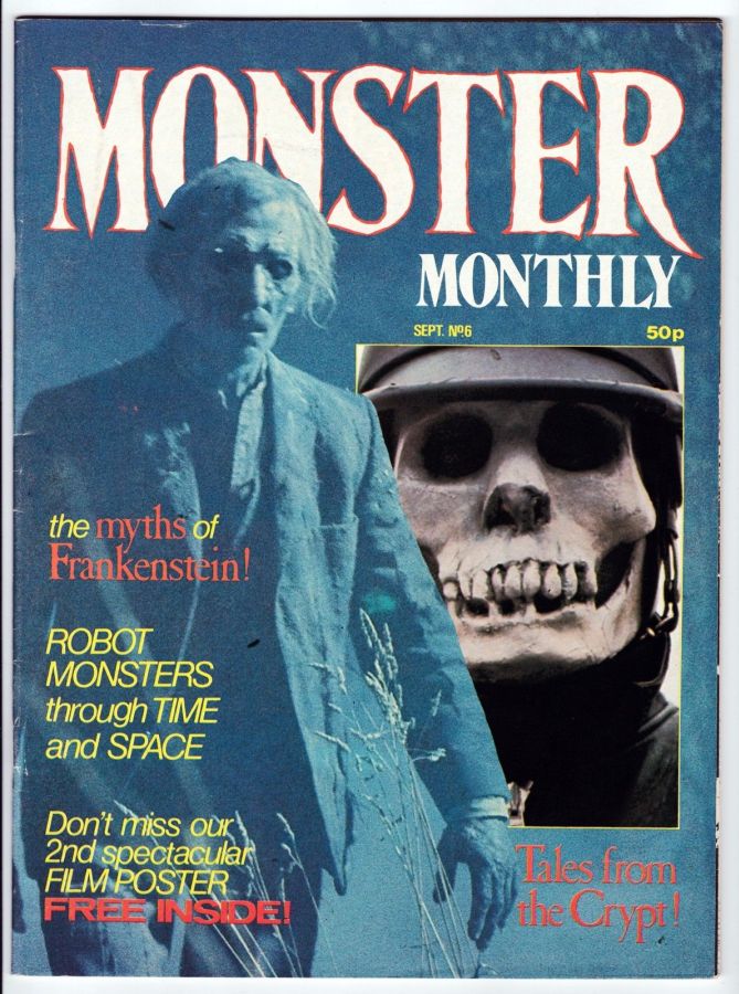 MONSTER MONTHLY magazine side cover Issue 6 September 1982