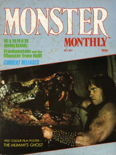 MONSTER MONTHLY magazine side cover Issue 7 October 1982