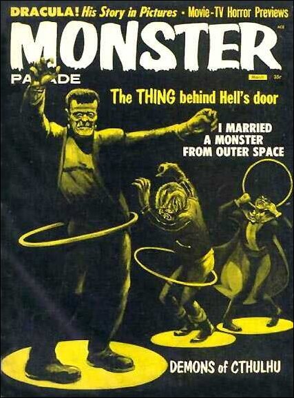 MONSTER PARADE magazine side cover Issue 4 March 1959