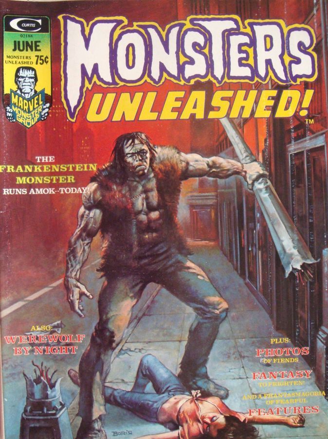 MONSTERS UNLEASHED! magazine side cover Issue 6 June 1974