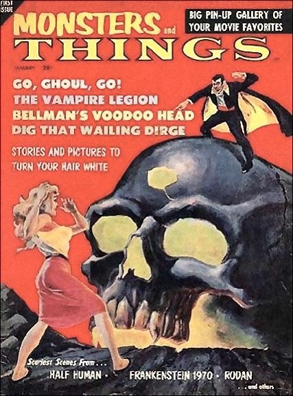 MONSTERS AND THINGS magazine side cover Issue 1 January 1959