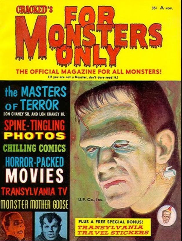 FOR MONSTERS ONLY magazine side cover Issue 1 November 1965