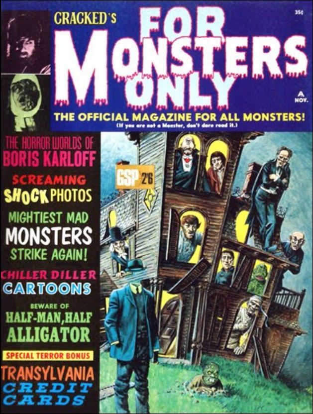 FOR MONSTERS ONLY magazine side cover Issue 3 November 1966