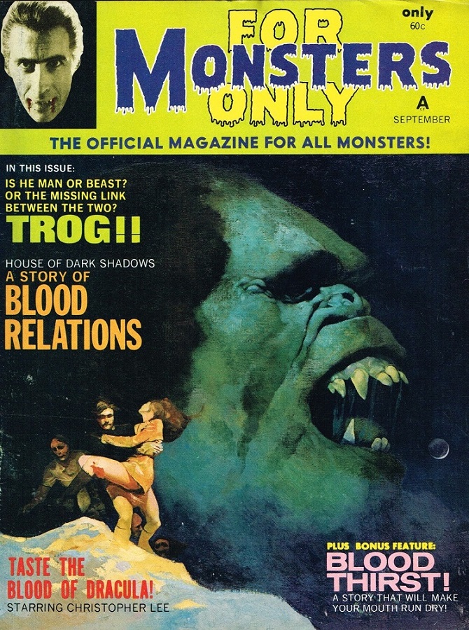 FOR MONSTERS ONLY magazine side cover Issue 9 September 1971