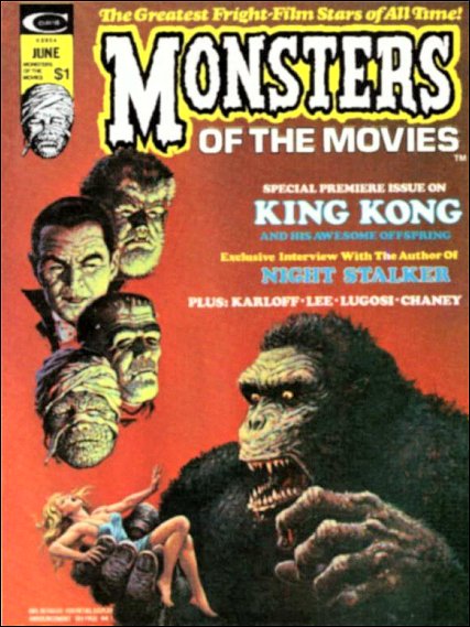 MONSTERS OF THE MOVIES magazine side cover Issue 1 June 1974
