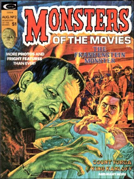 MONSTERS OF THE MOVIES magazine side cover Issue 2 August 1974