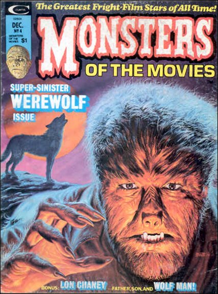MONSTERS OF THE MOVIES magazine side cover Issue 4 December 1974