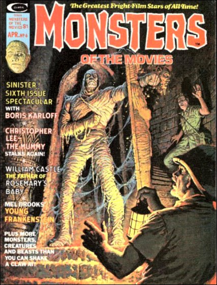 MONSTERS OF THE MOVIES magazine side cover Issue 6 April 1975