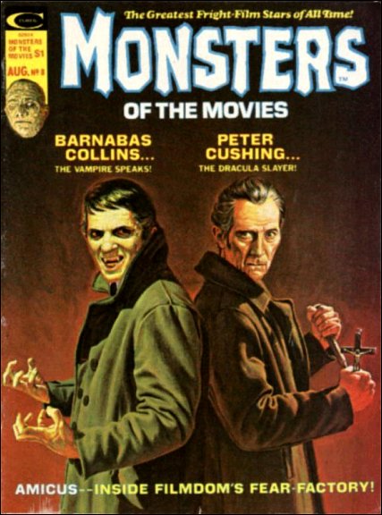 MONSTERS OF THE MOVIES magazine side cover Issue 8 August 1975