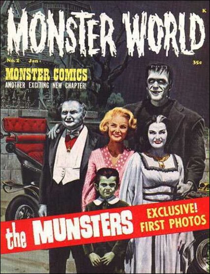 MONSTER WORLD magazine side cover Issue 2 January 1965