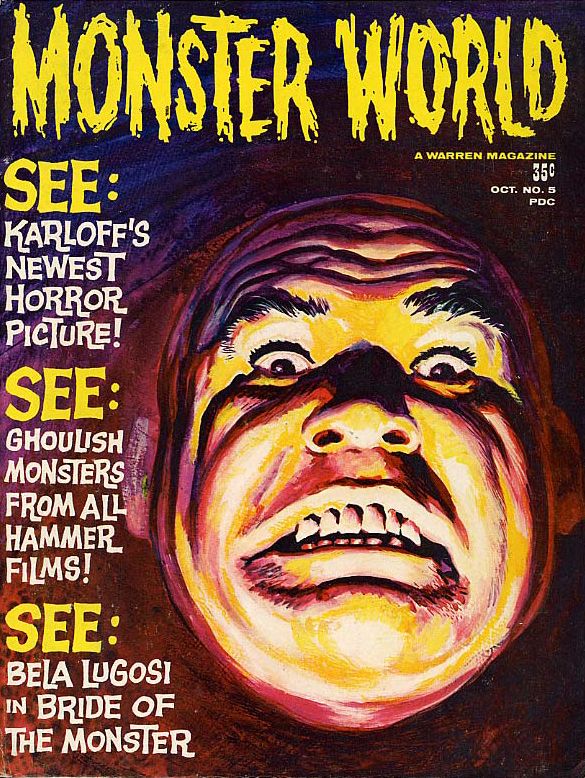 MONSTER WORLD magazine side cover Issue 5 October 1965