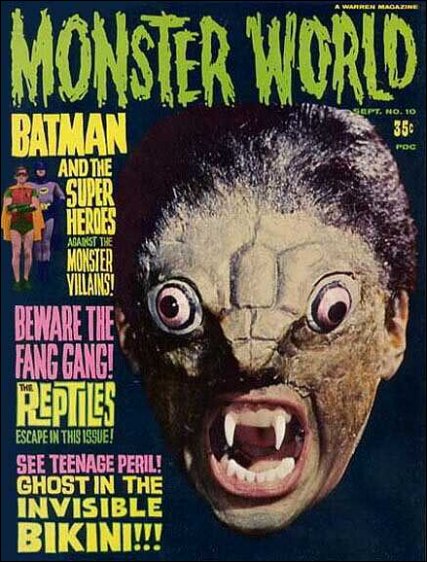MONSTER WORLD magazine side cover Issue 10 September 1966