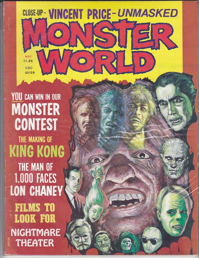 MONSTER WORLD/QUASIMODOS MONSTER MAGAZINE magazine side cover Issue 2 May 1975