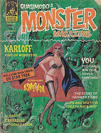 MONSTER WORLD/QUASIMODOS MONSTER MAGAZINE magazine side cover Issue 6 February 1976