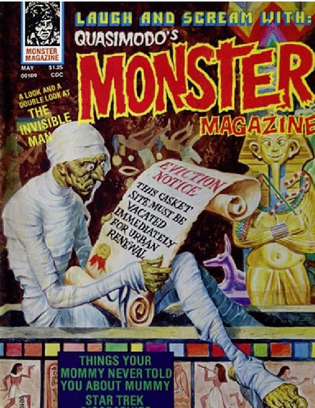 MONSTER WORLD/QUASIMODOS MONSTER MAGAZINE magazine side cover Issue 8 May 1976