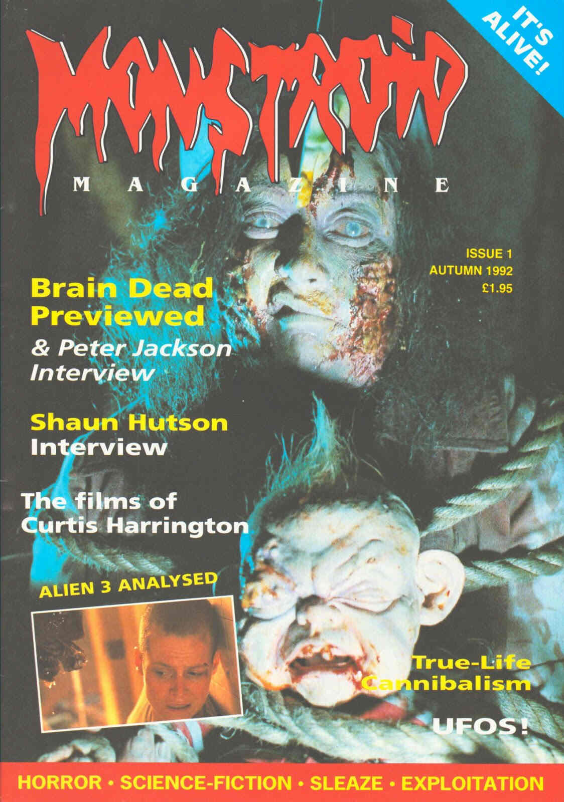MONSTROID magazine side cover Issue 1 Autumn 1992