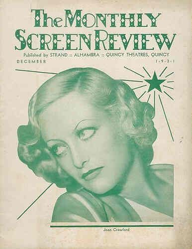 MONTHLY SCREEN REVIEW | THE magazine side cover  Vol 12 # 7 December 1931