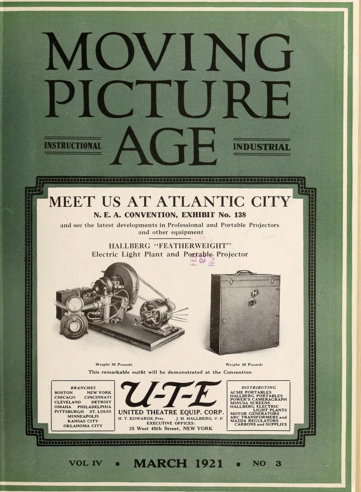 MOVING PICTURE AGE magazine side cover March 1921