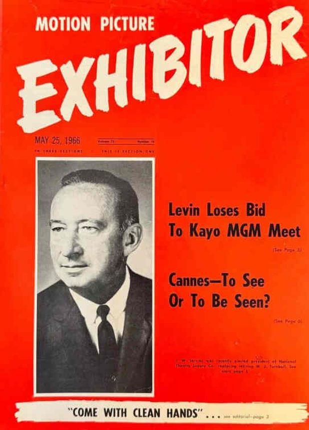 MOTION PICTURE EXHIBITOR magazine side cover 25 May 1966