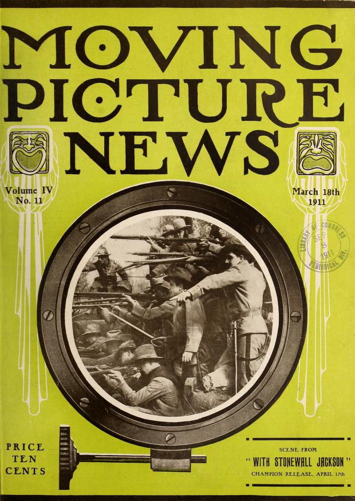 MOTION PICTURE NEWS magazine side cover 18 March 1911