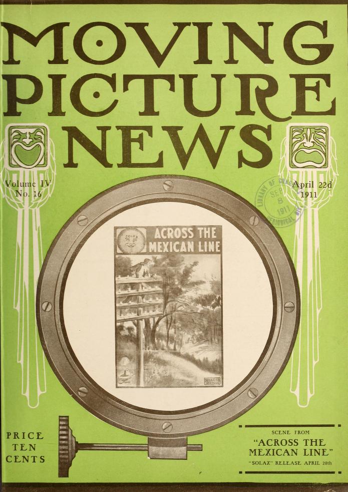 MOTION PICTURE NEWS magazine side cover 22 April 1911