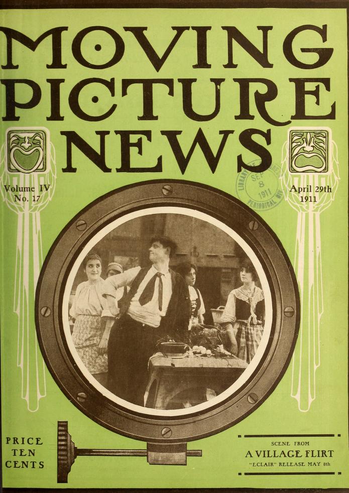 MOTION PICTURE NEWS magazine side cover 29 April 1911