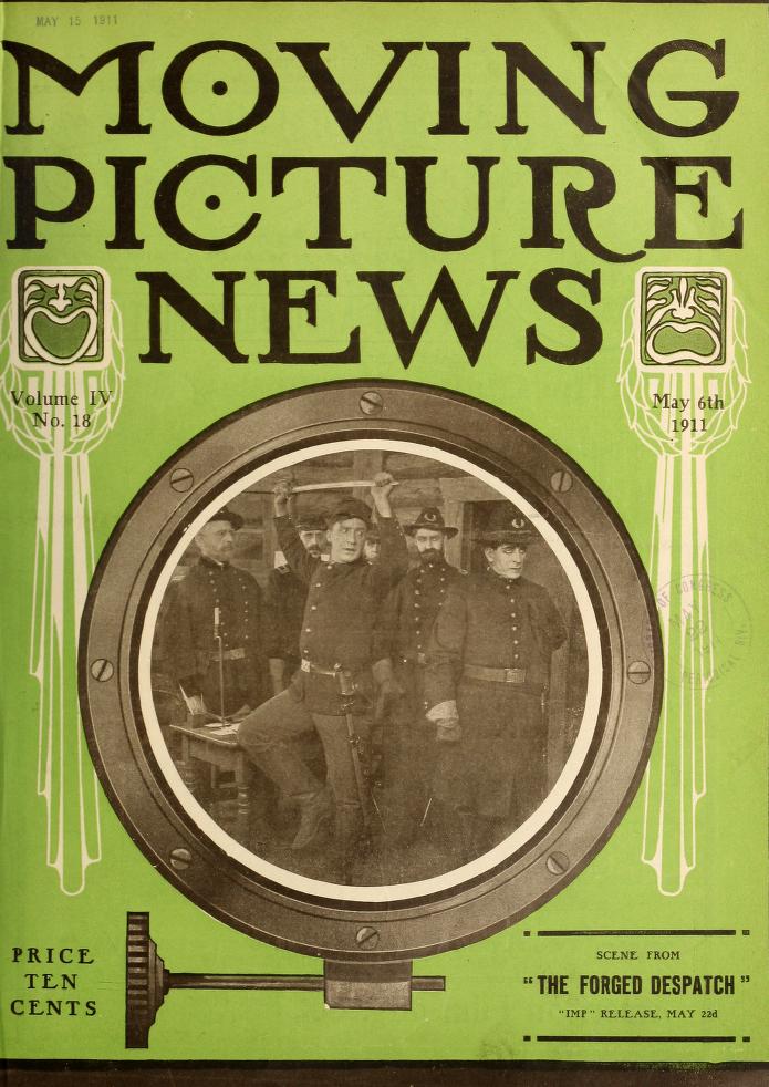 MOTION PICTURE NEWS magazine side cover 6 May 1911