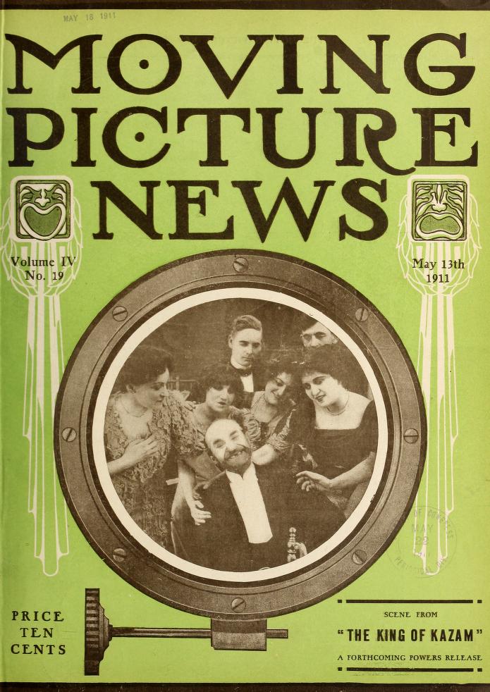 MOTION PICTURE NEWS magazine side cover 13 May 1911