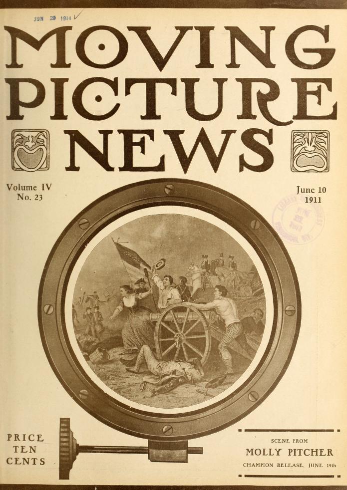 MOTION PICTURE NEWS magazine side cover 10 June 1911