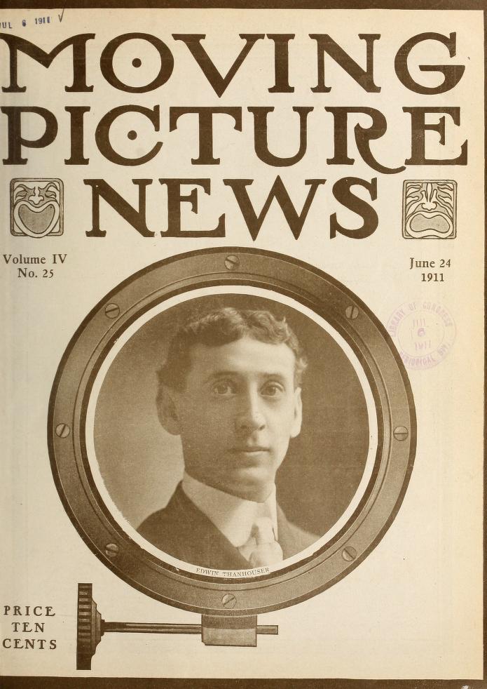 MOTION PICTURE NEWS magazine side cover 24 June 1911