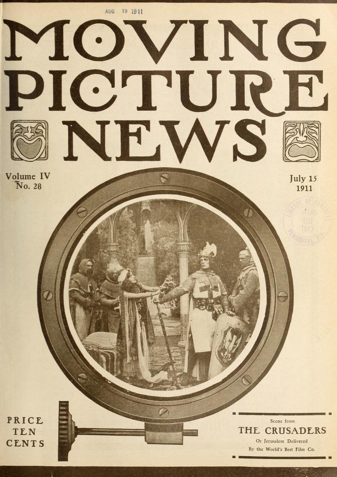 MOTION PICTURE NEWS magazine side cover 15 July 1911