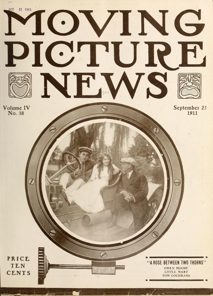 MOTION PICTURE NEWS magazine side cover 23 September 1911