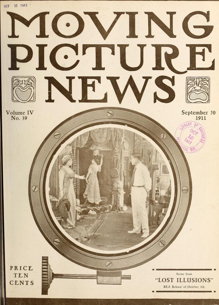 MOTION PICTURE NEWS magazine side cover 30 September 1911
