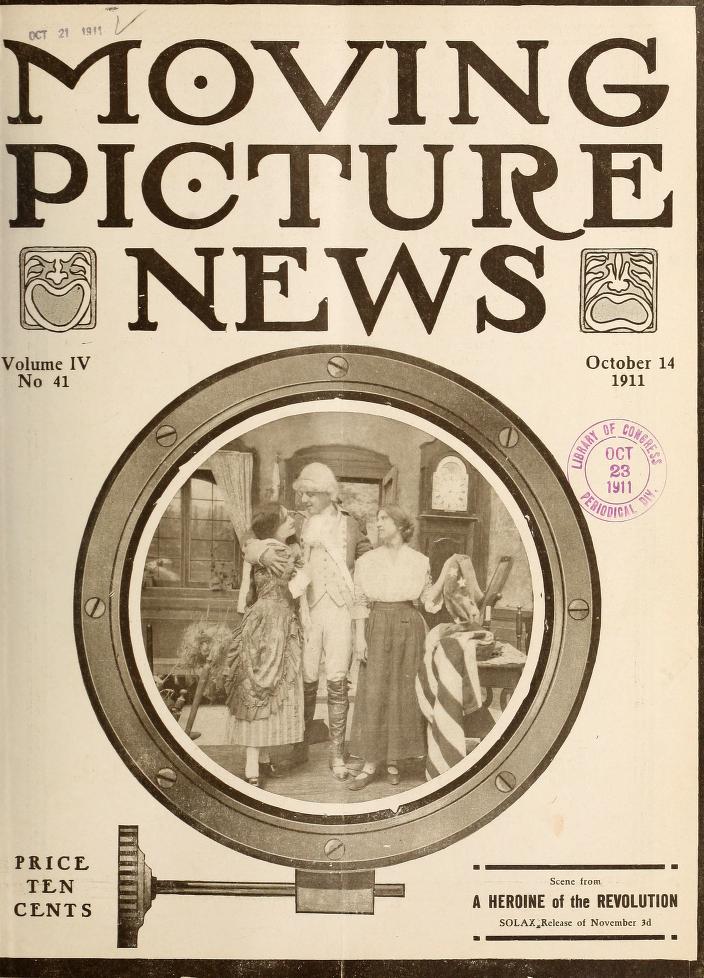 MOTION PICTURE NEWS magazine side cover 14 October 1911