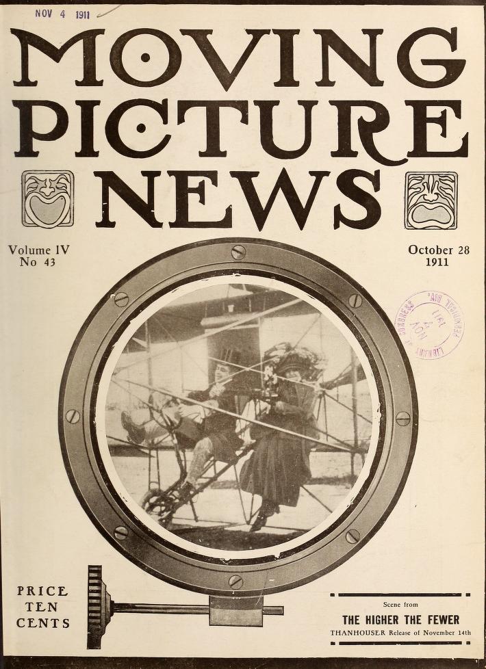 MOTION PICTURE NEWS magazine side cover 28 October 1911