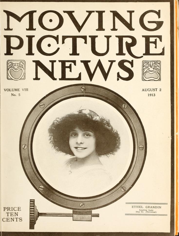 MOTION PICTURE NEWS magazine side cover 2 August 1913