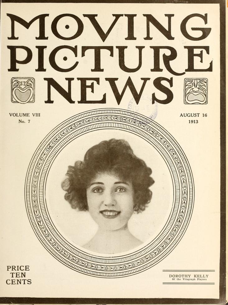 MOTION PICTURE NEWS magazine side cover 16 August 1913