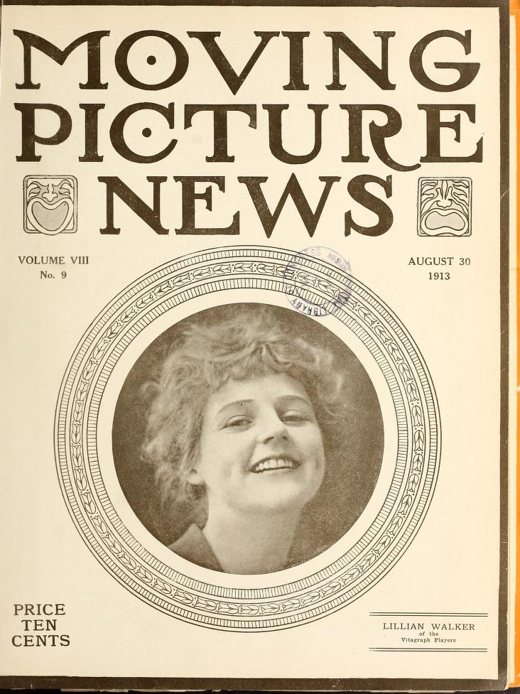 MOTION PICTURE NEWS magazine side cover 30 August 1913