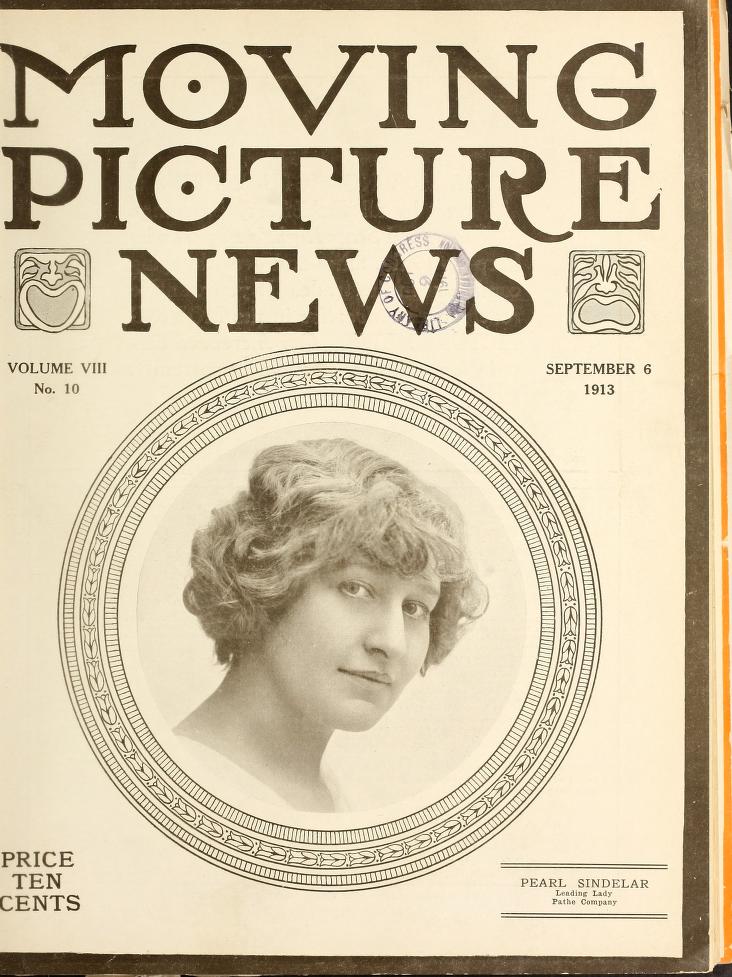 MOTION PICTURE NEWS magazine side cover 6 September 1913