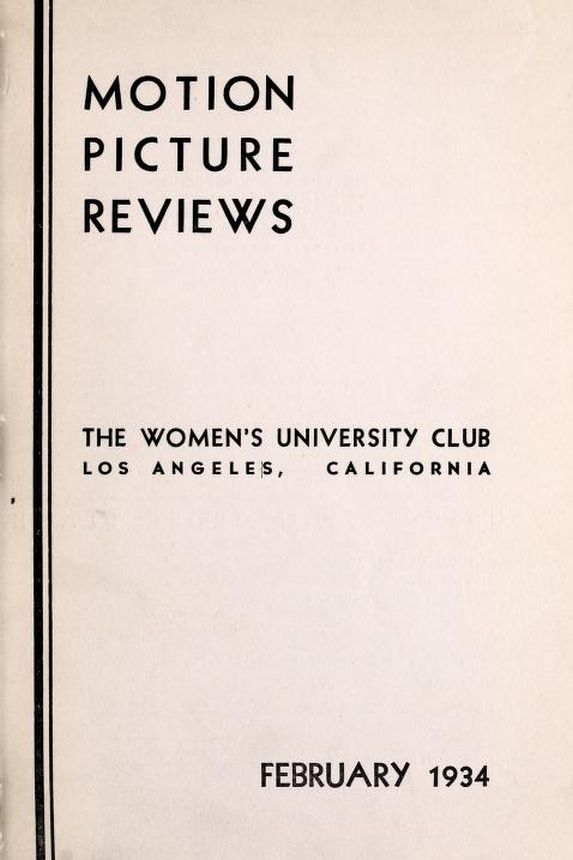 MOTION PICTURE REVIEWS magazine side cover  February 1934