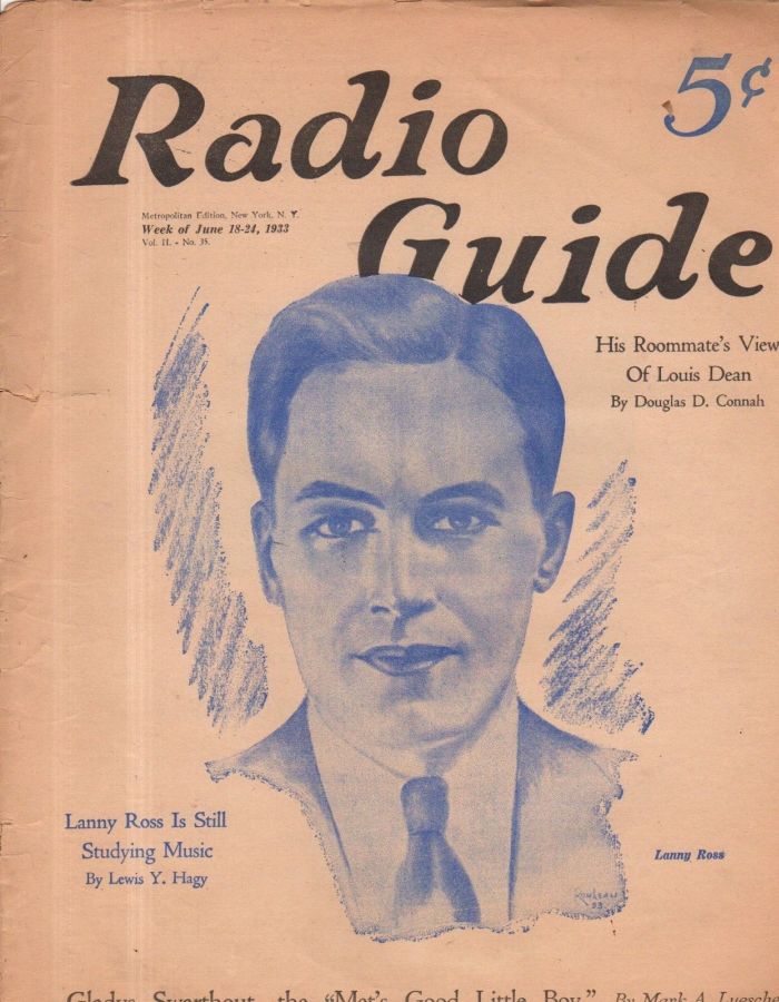 MOVIE-RADIO GUIDE magazine side cover 18 June 1933