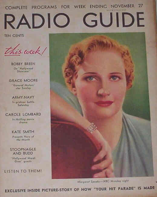 MOVIE-RADIO GUIDE magazine side cover 27 November 1937